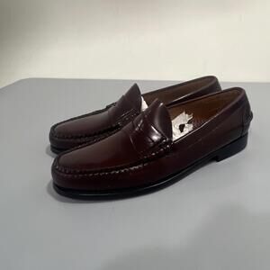 L.L. Bean Men's Burgundy Red Leather Loafers Shoes SIZE 10D $158